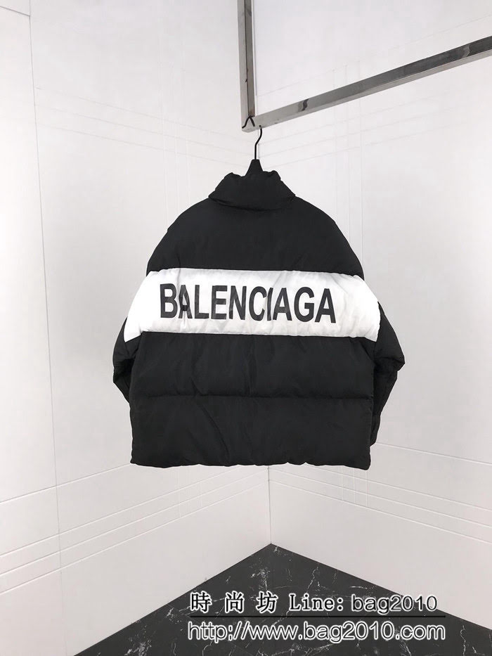 BALENCIAGA巴黎世家 18冬季新款 撞色拼接字母印花 保暖舒適棉服 男女同款 ydi1609